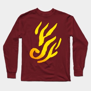 Fire Ornament - Minimal Tribal Style Long Sleeve T-Shirt